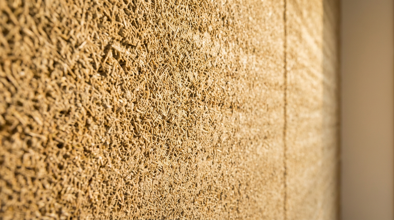Parede monolítica de cânhamo-cal moldada em obra